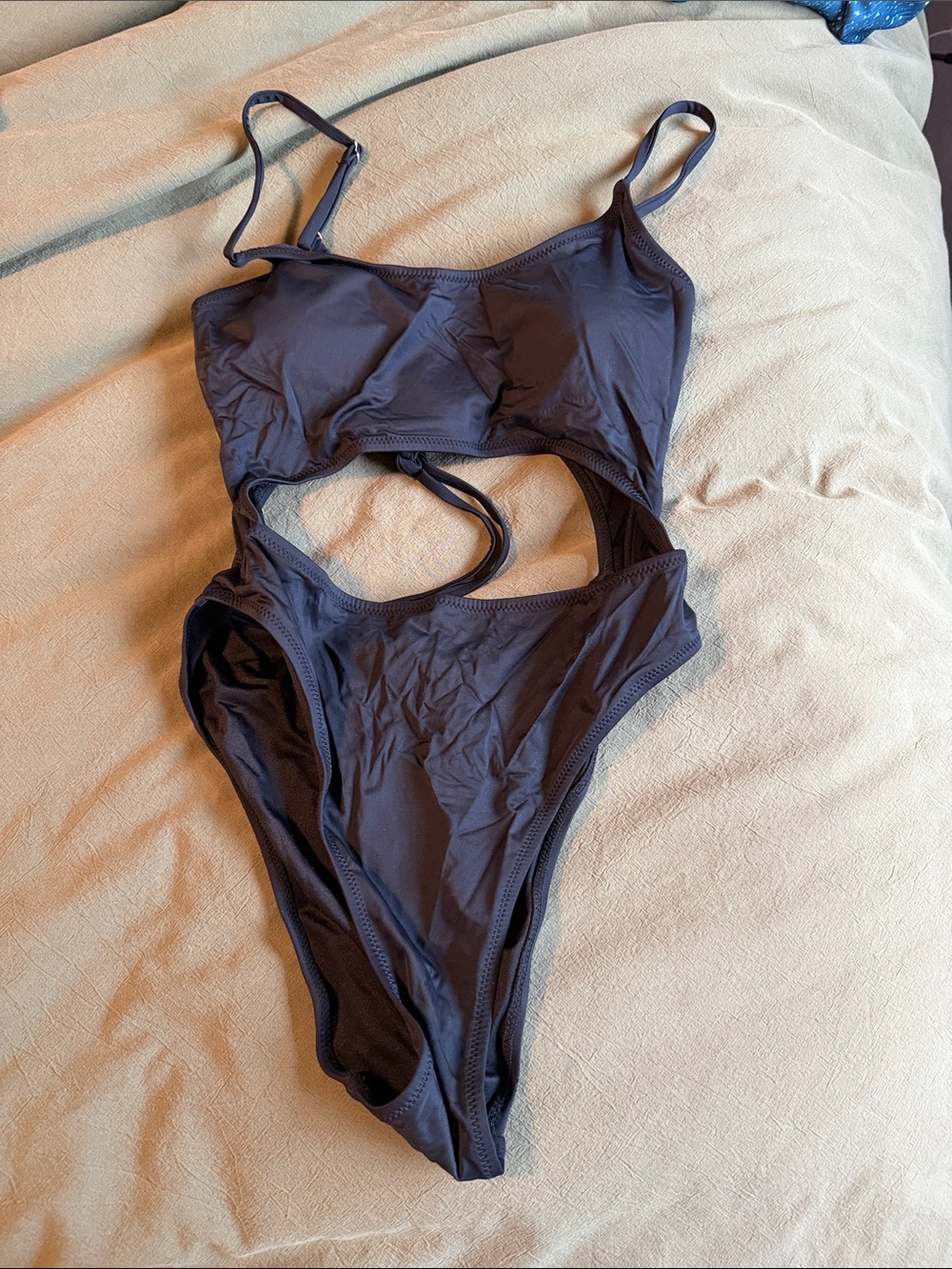 Sleek Cutout One-Piece Swimsuit in Black with Lace Up Back